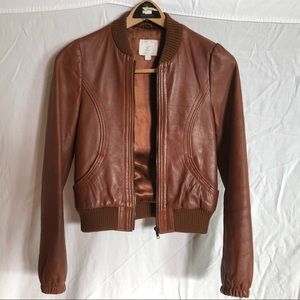 Lambs Leather Jacket Csndela NYC small Brown